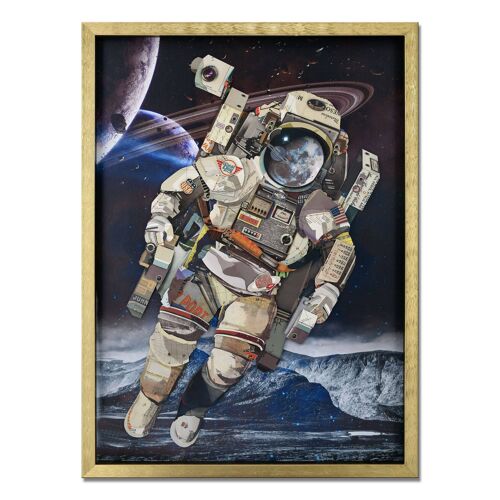 ADM - Quadro collage 3D 'Astronauta' - Colore Multicolore - 90 x 65 x 4 cm