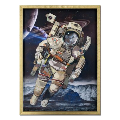 ADM - Cuadro collage 3D 'Astronauta' - Multicolor - 90 x 65 x 4 cm