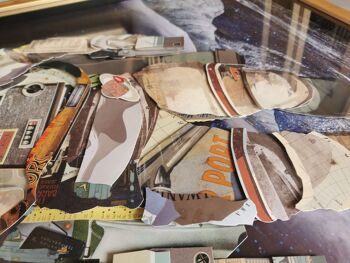 ADM - Tableau collage 3D 'Astronaute' - Multicolore - 90 x 65 x 4 cm 5