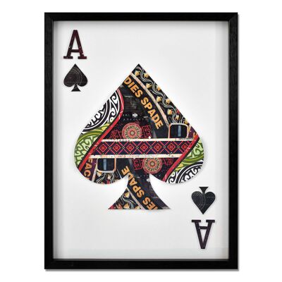ADM - 3D collage picture 'Ace of Spades' - Multicolor - 60 x 45 x 3 cm