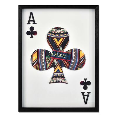 ADM - Photo collage 3D 'Ace of Clubs' - Multicolore - 60 x 45 x 3 cm