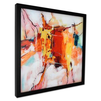 ADM - Peinture 'abstraite' sur plexiglas - Couleur rose - 64 x 64 x 4 cm 6