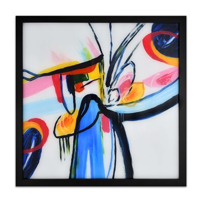 ADM - "Abstraktes" Gemälde auf Plexiglas - Mehrfarbig - 64 x 64 x 4 cm