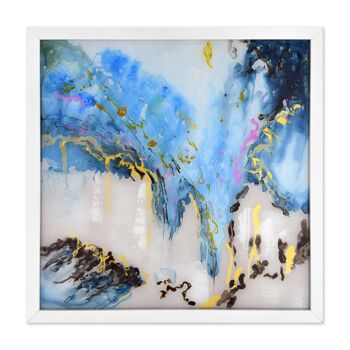 ADM - Peinture 'Abstraite' sur plexiglas - Bleu2 couleur - 64 x 64 x 4 cm 5