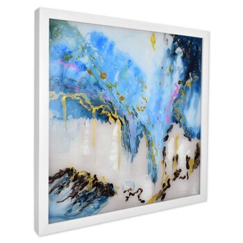 ADM - Peinture 'Abstraite' sur plexiglas - Bleu2 couleur - 64 x 64 x 4 cm 6