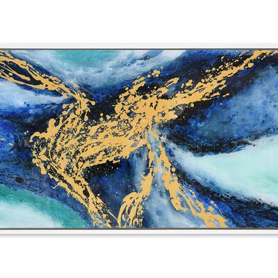 ADM - 'Abstract' painting on plexiglass - Blue color - 64 x 124 x 4 cm