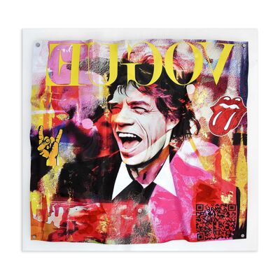 ADM – Gemälde „Hommage an Mick Jagger“ – Mehrfarbig – 80 x 84 x 5 cm