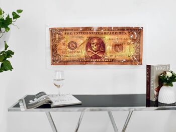 ADM - Tableau 'Dollar Piarata Oro' - Couleur or - 44 x 98 x 5 cm 10