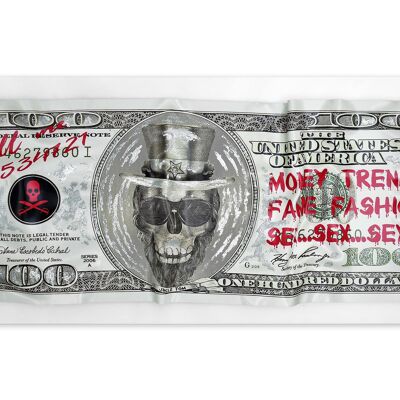 ADM - Picture 'Dollar Uncle Tom Skull' - Multicolor Color - 44 x 98 x 5 cm