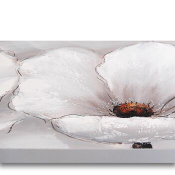 ADM - Tableau 'Fleurs blanches' - Couleur grise - 50 x 150 x 3,5 cm 2