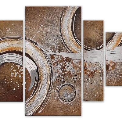 ADM - Tableau 'Abstrait' - Couleur Multicolore - 80 x 109 x 3,5 cm (60 x 25) + (80 x 40) + (60 x 15) + (40 x 20)