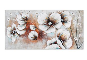 ADM - Tableau 'Fleurs Blanches' - Couleur multicolore - 75 x 150 x 3,5 cm 1