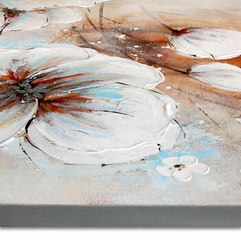ADM - Tableau 'Fleurs Blanches' - Couleur multicolore - 75 x 150 x 3,5 cm 2