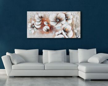 ADM - Tableau 'Fleurs Blanches' - Couleur multicolore - 75 x 150 x 3,5 cm 3