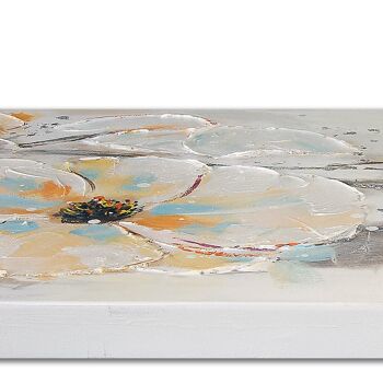 ADM - Tableau 'Fleurs Blanches' - Couleur orange - 50 x 150 x 3,5 cm 5