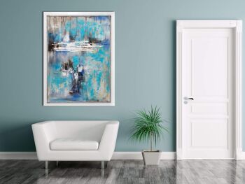 ADM - Tableau 'Abstrait' - Couleur bleue - 120 x 90 x 3,5 cm 6