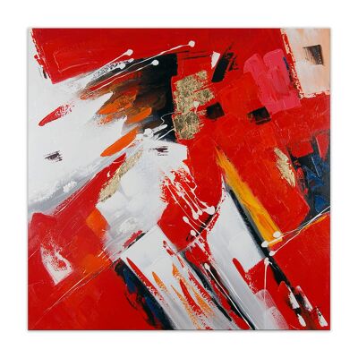 ADM - 'Abstract' painting - Red color - 100 x 100 x 3,5 cm
