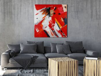 ADM - Tableau 'Abstrait' - Couleur rouge - 100 x 100 x 3,5 cm 3