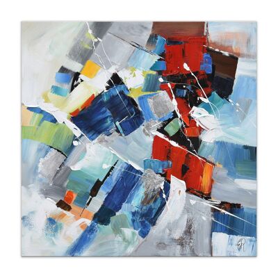 ADM - Cuadro 'Abstracto' - Color azul - 100 x 100 x 3,5 cm