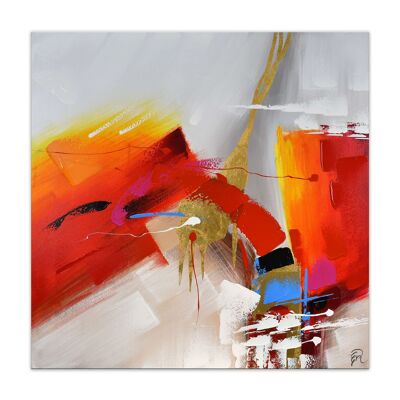 ADM - 'Abstract' painting - Red color - 100 x 100 x 3,5 cm