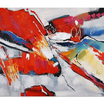 ADM - 'Abstract' painting - Red color - 80 x 120 x 3,5 cm