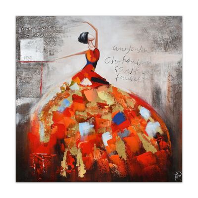 ADM - Tableau 'Femme' - Multicolore2 - 100 x 100 x 3,5 cm