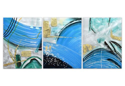 ADM - Dipinto 'Flussi variabili' -  Colore Azzurro - 80 x 180 x 3,5 cm