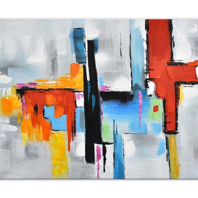 ADM - Cuadro 'Abstracto con bandas' - Color multicolor - 75 x 120 x 3,5 cm