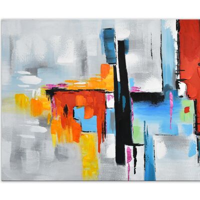 ADM - Gemälde "Abstrakt mit Bändern" - Mehrfarbig - 75 x 120 x 3,5 cm