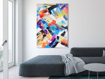 ADM - Tableau 'Composition de taches de couleur' - Couleur multicolore - 120 x 85 x 3,5 cm 6