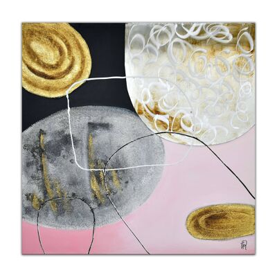 ADM - Dipinto 'Insiemi' - Colore Rosa - 100 x 100 x 3,5 cm