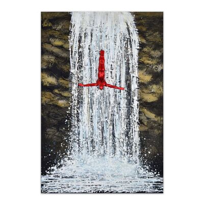 ADM - Quadro scultura 'Tuffo nella cascata' - Colore Grigio - 120 x 80 x 13 cm