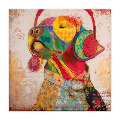 ADM - Lámina 'Labrador Pop Art' - Multicolor - 80 x 80 x 3,5 cm