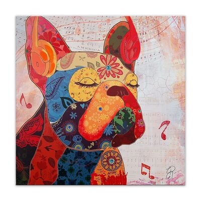 ADM - Lámina 'Bulldog Francés Pop Art' - Color Multicolor - 80 x 80 x 3,5 cm