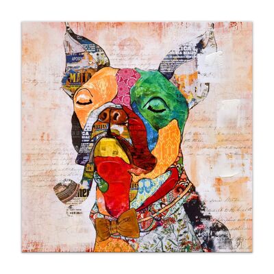 ADM - Lámina 'Boston Terrier Pop Art' - Multicolor - 80 x 80 x 3,5 cm