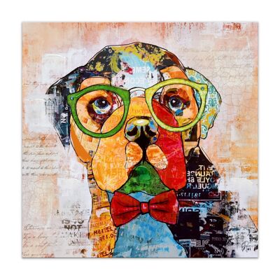 ADM - Affiche 'Pop Art Pug' - Multicolore - 80 x 80 x 3,5 cm