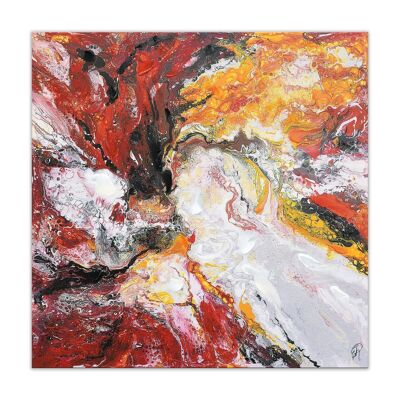 ADM - 'Abstract fluid rust' print - Red color - 100 x 100 x 3,5 cm