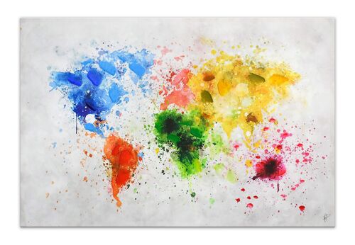 ADM - Stampa 'Mappa terrestre multicolore' - Colore Multicolore - 80 x 120 x 3,5 cm