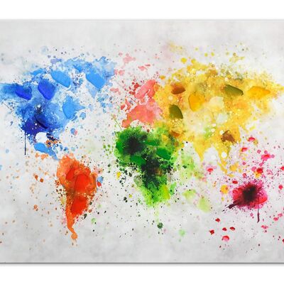 ADM - Lámina 'Mapa terrestre multicolor' - Color multicolor - 80 x 120 x 3,5 cm