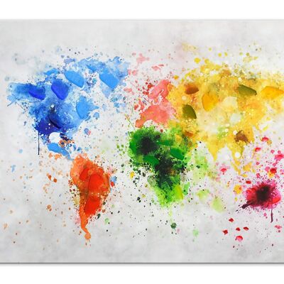 ADM - Druck 'Mehrfarbige Landkarte' - Mehrfarbig - 80 x 120 x 3,5 cm