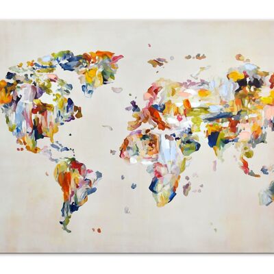 ADM - Stampa 'Mappa terrestre vintage' - Colore Beige - 80 x 120 x 3,5 cm