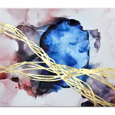 ADM – Druck „Abstrakter blauer Trend“ – Rosa Farbe – 80 x 120 x 3,5 cm