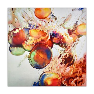 ADM - 'Abstract splatter technique' print - Multicolor color - 100 x 100 x 3,5 cm