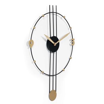 ADM - Horloge murale 'Cercle et lignes' - Couleur noire - 68 x 49 x 3 cm 6