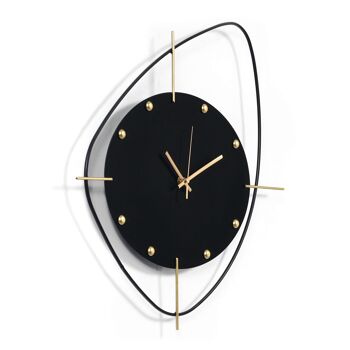 ADM - Horloge murale 'Black Oval' - Couleur noire - 46 x 48 x 3 cm 6