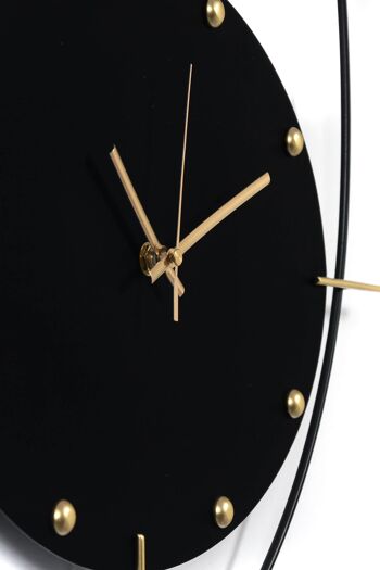 ADM - Horloge murale 'Black Oval' - Couleur noire - 46 x 48 x 3 cm 3