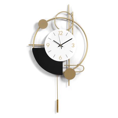 ADM - Reloj de pared 'Improvisación geométrica' - Color dorado - 74 x 41 x 6 cm