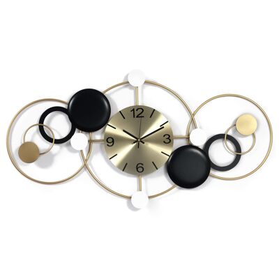 ADM - 'Circles Game' wall clock - Gold color - 43 x 85 x 4 cm