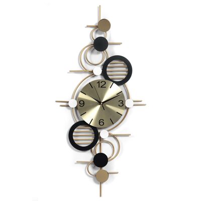 ADM - Reloj de pared 'Combinación circular' - Color dorado - 89 x 42 x 4 cm
