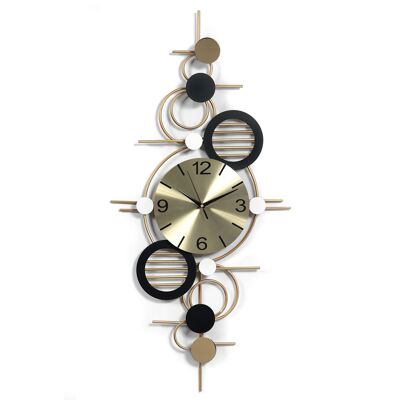 ADM - Horloge murale 'Combinaison Circulaire' - Couleur Or - 89 x 42 x 4 cm